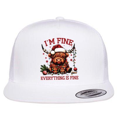 IM Fine Everything Is Fine Funny Christmas Flat Bill Trucker Hat