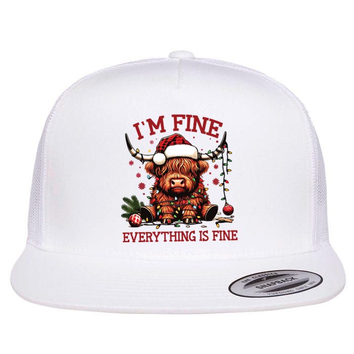 IM Fine Everything Is Fine Funny Christmas Flat Bill Trucker Hat