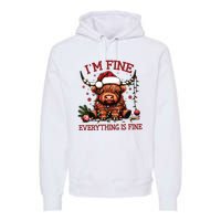 IM Fine Everything Is Fine Funny Christmas Premium Hoodie