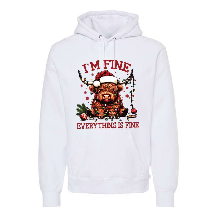 IM Fine Everything Is Fine Funny Christmas Premium Hoodie