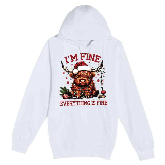 IM Fine Everything Is Fine Funny Christmas Premium Pullover Hoodie