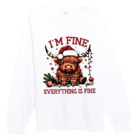 IM Fine Everything Is Fine Funny Christmas Premium Crewneck Sweatshirt