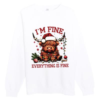 IM Fine Everything Is Fine Funny Christmas Premium Crewneck Sweatshirt