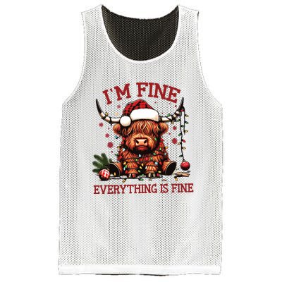 IM Fine Everything Is Fine Funny Christmas Mesh Reversible Basketball Jersey Tank