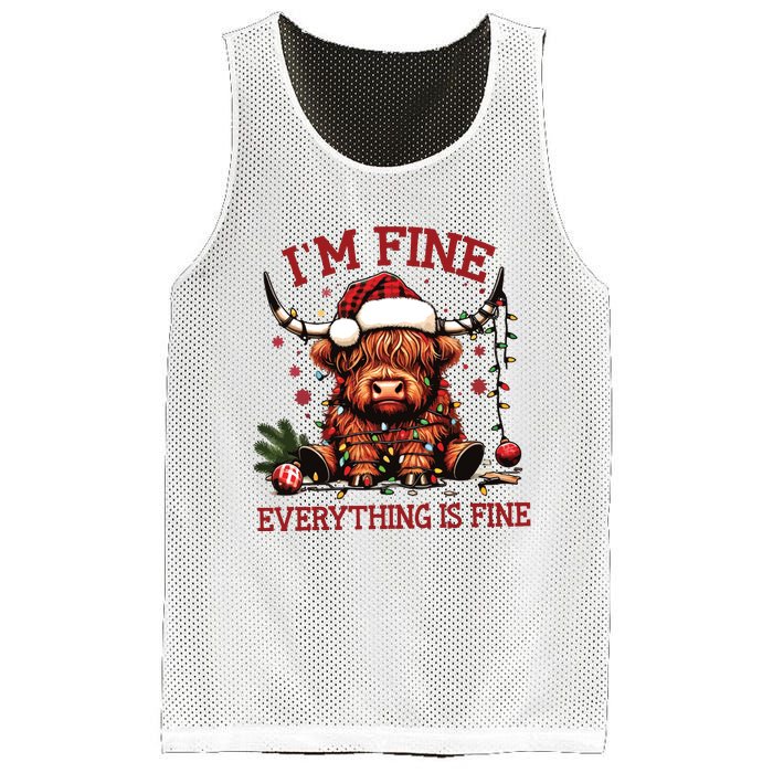 IM Fine Everything Is Fine Funny Christmas Mesh Reversible Basketball Jersey Tank