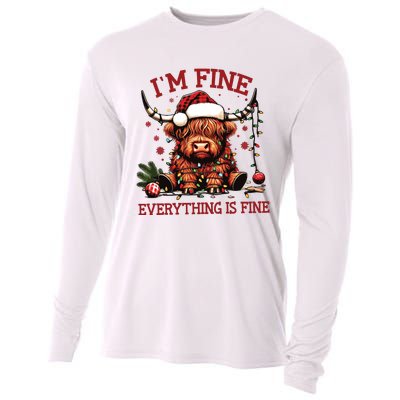 IM Fine Everything Is Fine Funny Christmas Cooling Performance Long Sleeve Crew