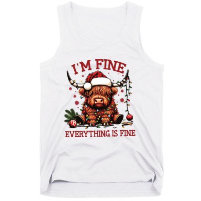 IM Fine Everything Is Fine Funny Christmas Tank Top