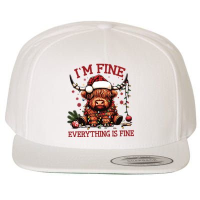 IM Fine Everything Is Fine Funny Christmas Wool Snapback Cap