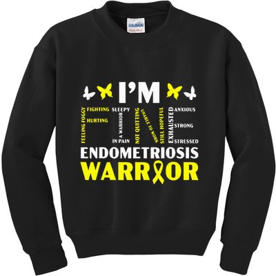 IM Fine Endo Warrior Endometriosis Awareness Kids Sweatshirt