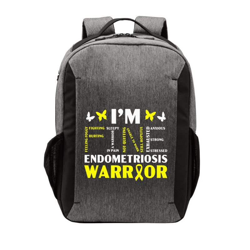 IM Fine Endo Warrior Endometriosis Awareness Vector Backpack