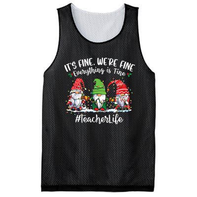 Im Fine Everything Is Fine Teacher Life Gnome Christmas Mesh Reversible Basketball Jersey Tank