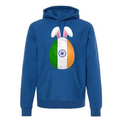 India Flag Egg Bunny Ears Indian Easter Sunday Gift Premium Hoodie