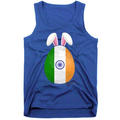 India Flag Egg Bunny Ears Indian Easter Sunday Gift Tank Top