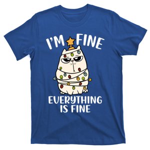 IM Fine Everything Is Fine Funny Cat Lover Christmas Humor Gift T-Shirt