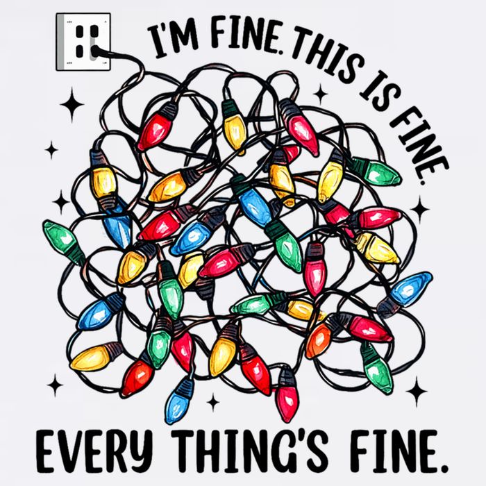 I’M Fine Everything Is Fine Tangled Christmas Lights Adult Drive Performance Visor