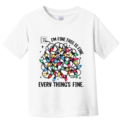 I’M Fine Everything Is Fine Tangled Christmas Lights Toddler T-Shirt