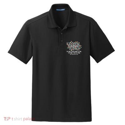 Im Fine Everything Is Fine Teacher Life Xmas Decorations Dry Zone Grid Polo