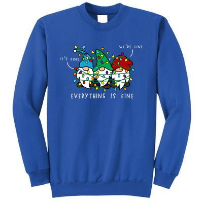 ItS Fine Everything Is Fine Xmas Lights Gnome Christmas Sweatshirt