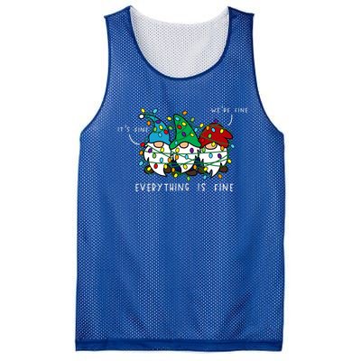 ItS Fine Everything Is Fine Xmas Lights Gnome Christmas Mesh Reversible Basketball Jersey Tank