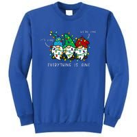 ItS Fine Everything Is Fine Xmas Lights Gnome Christmas Tall Sweatshirt