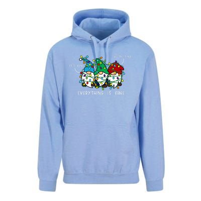 ItS Fine Everything Is Fine Xmas Lights Gnome Christmas Unisex Surf Hoodie