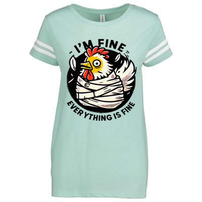 Its Fine Everything Is Fine Crazy Chicken In Straight Jacket Enza Ladies Jersey Football T-Shirt