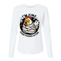 Its Fine Everything Is Fine Crazy Chicken In Straight Jacket Womens Cotton Relaxed Long Sleeve T-Shirt