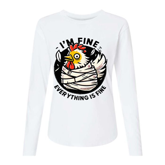 Its Fine Everything Is Fine Crazy Chicken In Straight Jacket Womens Cotton Relaxed Long Sleeve T-Shirt