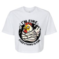 Its Fine Everything Is Fine Crazy Chicken In Straight Jacket Bella+Canvas Jersey Crop Tee