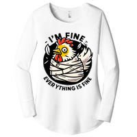 Its Fine Everything Is Fine Crazy Chicken In Straight Jacket Women's Perfect Tri Tunic Long Sleeve Shirt