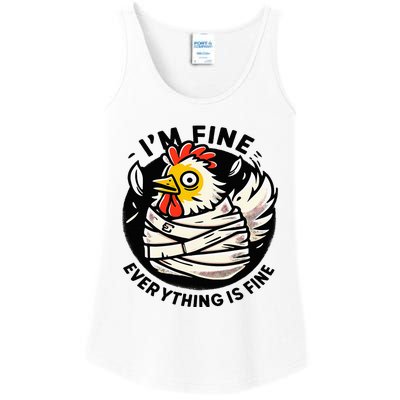 Its Fine Everything Is Fine Crazy Chicken In Straight Jacket Ladies Essential Tank