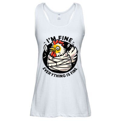 Its Fine Everything Is Fine Crazy Chicken In Straight Jacket Ladies Essential Flowy Tank