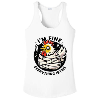 Its Fine Everything Is Fine Crazy Chicken In Straight Jacket Ladies PosiCharge Competitor Racerback Tank