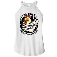 Its Fine Everything Is Fine Crazy Chicken In Straight Jacket Women's Perfect Tri Rocker Tank