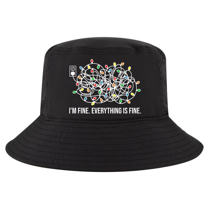 I'm Fine Everything Is Fine Funny Christmas Lights Cool Comfort Performance Bucket Hat