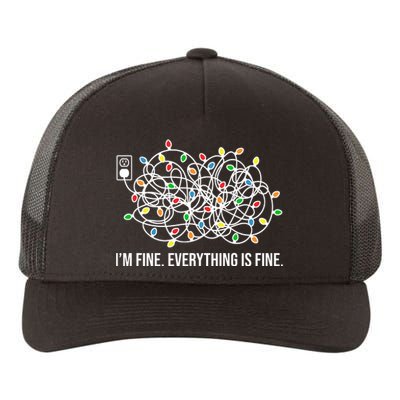 I'm Fine Everything Is Fine Funny Christmas Lights Yupoong Adult 5-Panel Trucker Hat