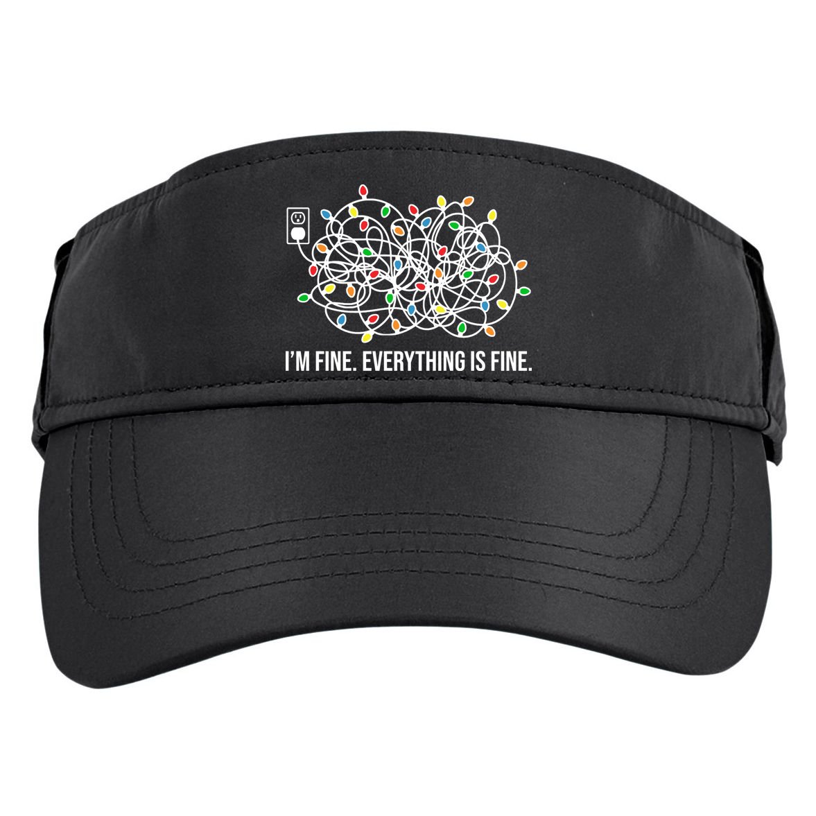 I'm Fine Everything Is Fine Funny Christmas Lights Adult Drive Performance Visor