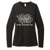 I'm Fine Everything Is Fine Funny Christmas Lights Womens CVC Long Sleeve Shirt