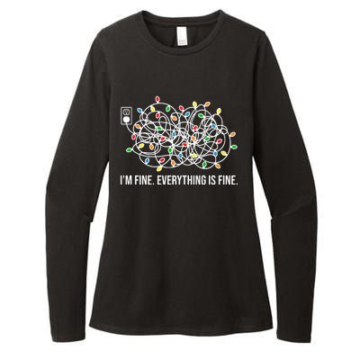 I'm Fine Everything Is Fine Funny Christmas Lights Womens CVC Long Sleeve Shirt