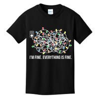 I'm Fine Everything Is Fine Funny Christmas Lights Kids T-Shirt