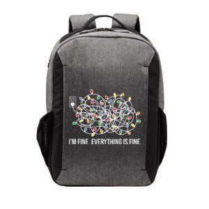 I'm Fine Everything Is Fine Funny Christmas Lights Vector Backpack