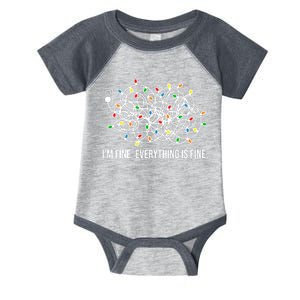 I'm Fine Everything Is Fine Funny Christmas Lights Infant Baby Jersey Bodysuit