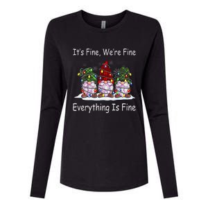 ItS Fine Everything Is Fine Gnome Christmas Lights Xmas Womens Cotton Relaxed Long Sleeve T-Shirt