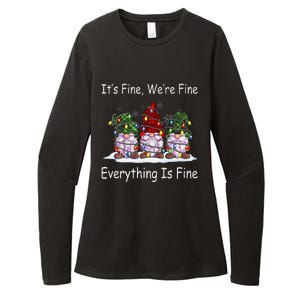 ItS Fine Everything Is Fine Gnome Christmas Lights Xmas Womens CVC Long Sleeve Shirt