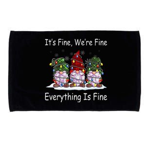 ItS Fine Everything Is Fine Gnome Christmas Lights Xmas Microfiber Hand Towel