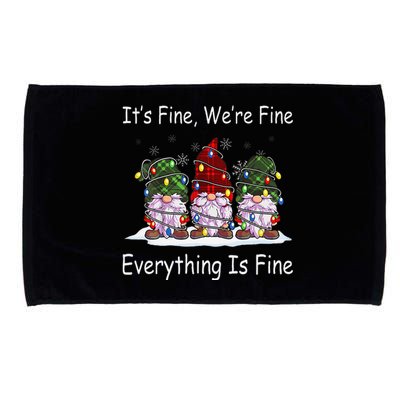 ItS Fine Everything Is Fine Gnome Christmas Lights Xmas Microfiber Hand Towel