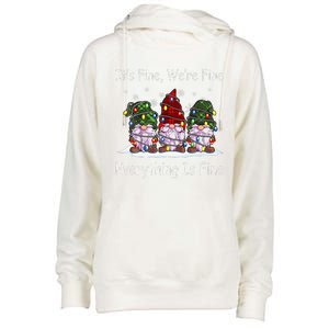 ItS Fine Everything Is Fine Gnome Christmas Lights Xmas Womens Funnel Neck Pullover Hood