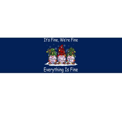 ItS Fine Everything Is Fine Gnome Christmas Lights Xmas Bumper Sticker