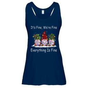 ItS Fine Everything Is Fine Gnome Christmas Lights Xmas Ladies Essential Flowy Tank