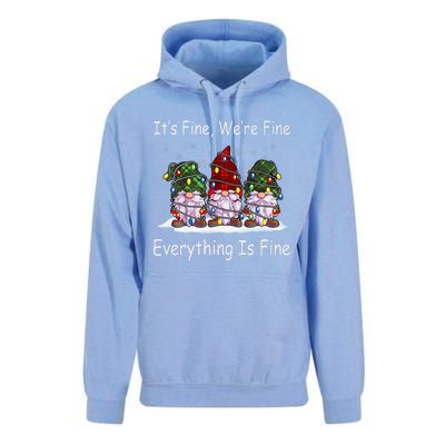 ItS Fine Everything Is Fine Gnome Christmas Lights Xmas Unisex Surf Hoodie